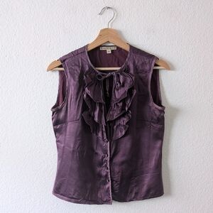 Nanette Lepore Silk Ruffle Blouse Purple Size 4
